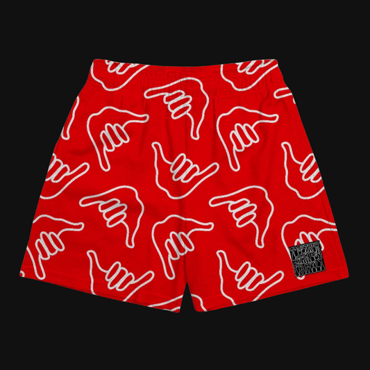 Athletic Mesh Shorts in Red Shaka PRE ORDER